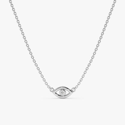 1.0 CT Round Bezel Solitaire Lab Grown Diamond Necklace