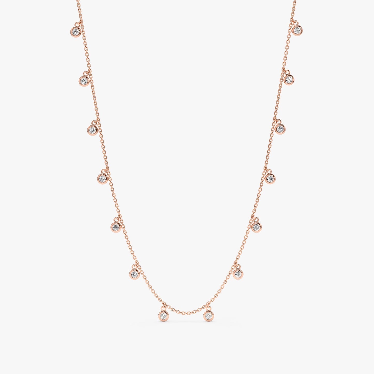 1.0 CT Round Bezel Solitaire Lab Grown Diamond Necklace