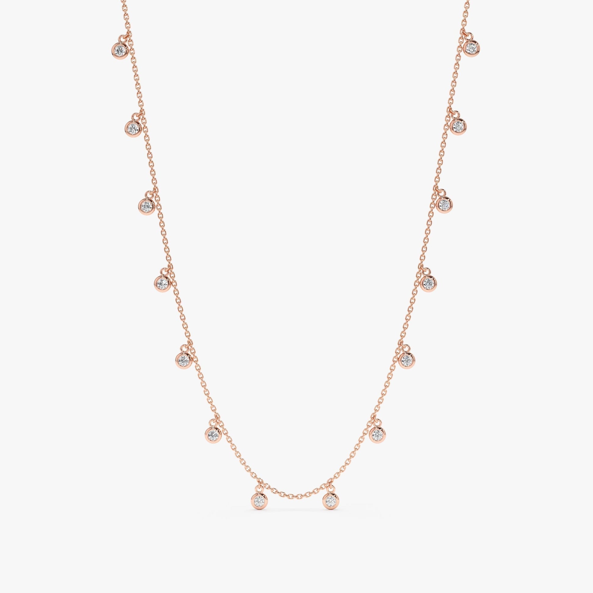 1.0 CT Round Bezel Solitaire Lab Grown Diamond Necklace