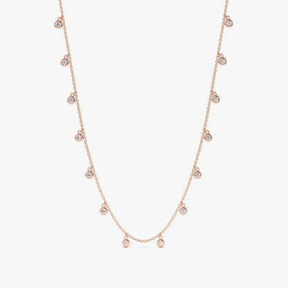 1.0 CT Round Bezel Solitaire Lab Grown Diamond Necklace