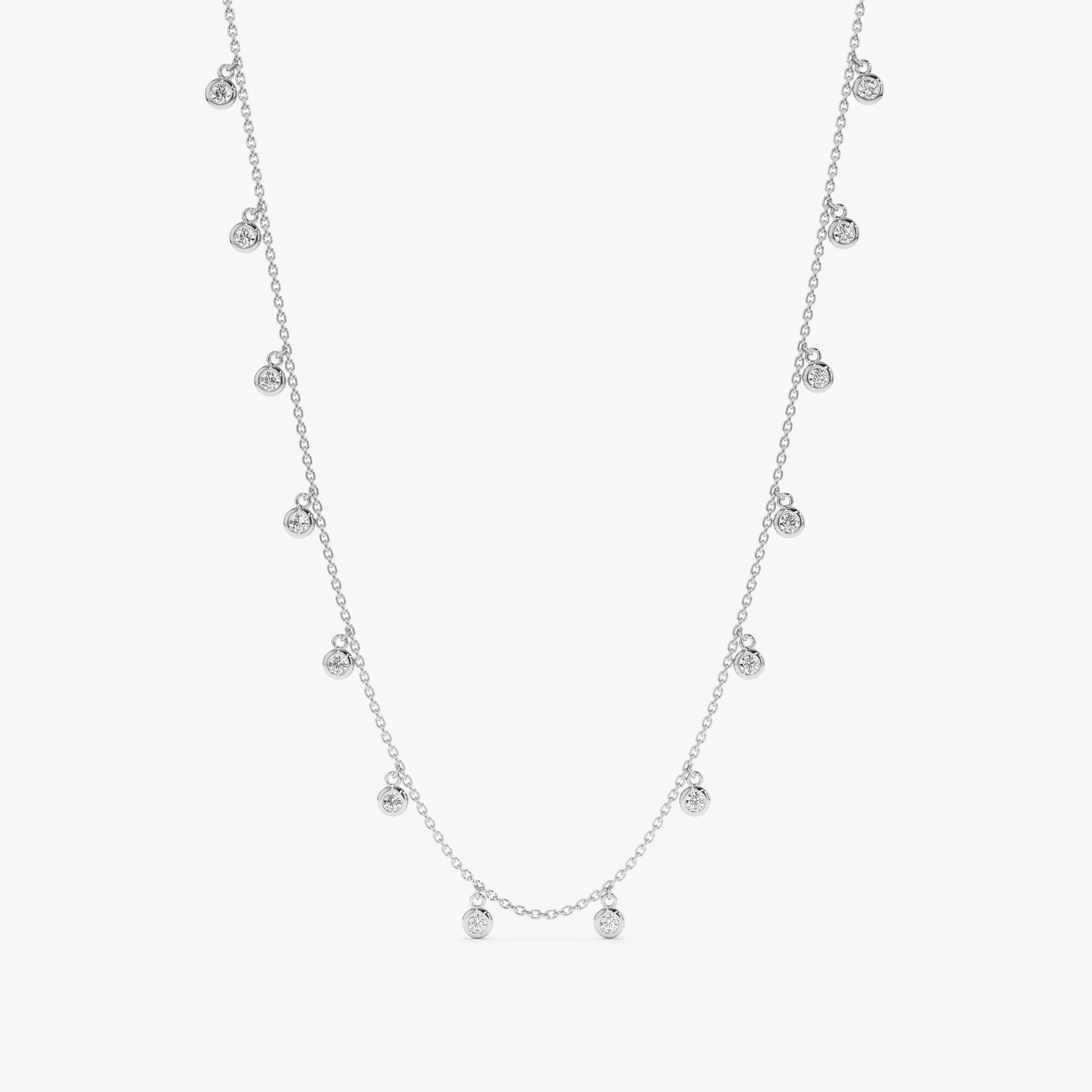 1.0 CT Round Bezel Solitaire Lab Grown Diamond Necklace