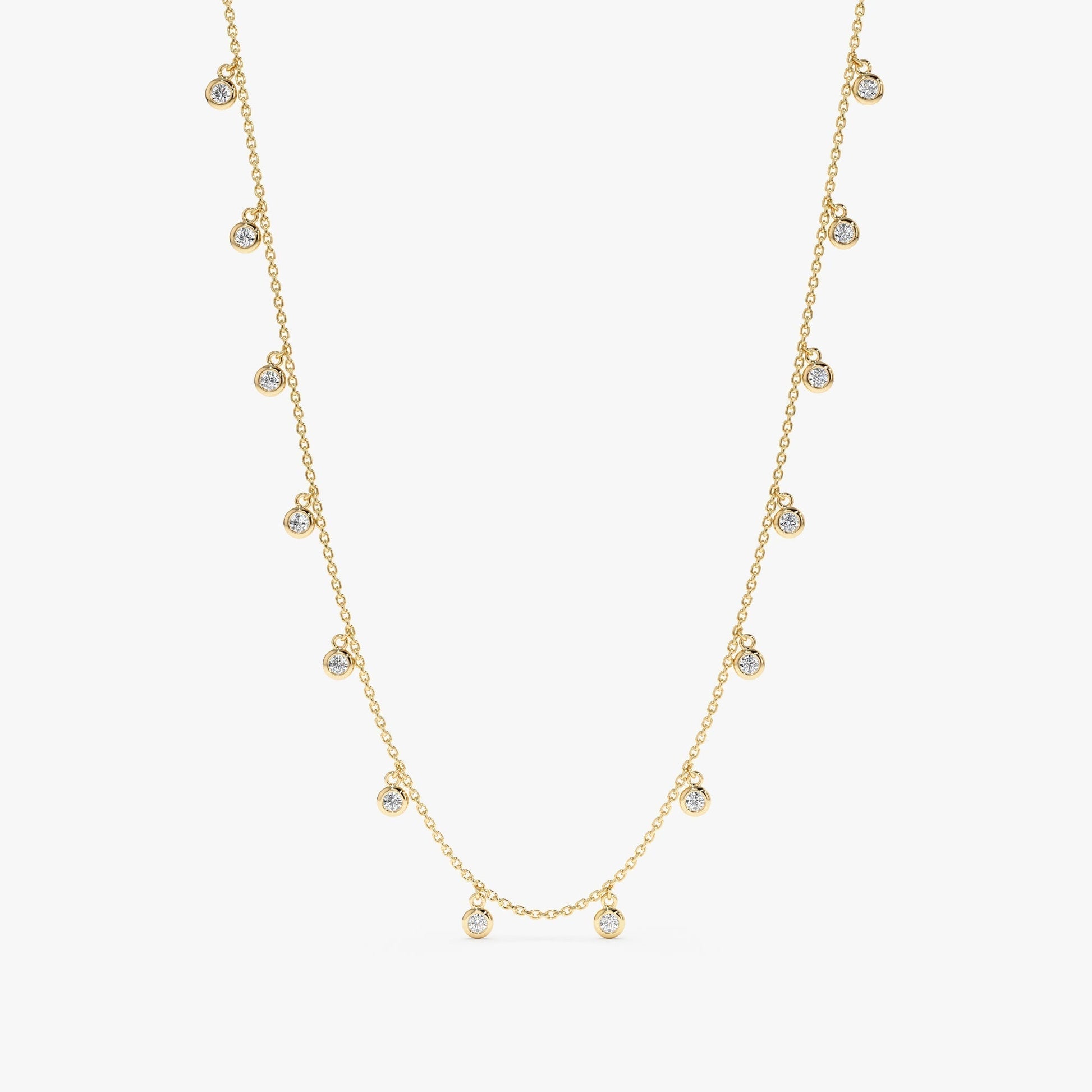 1.0 CT Round Bezel Solitaire Lab Grown Diamond Necklace