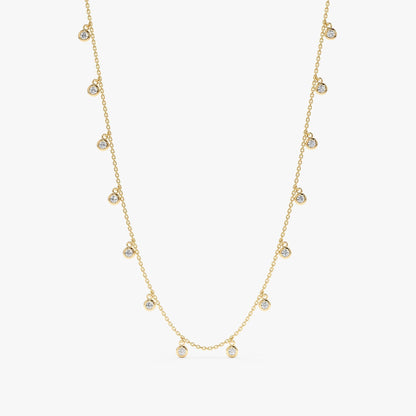 1.0 CT Round Bezel Solitaire Lab Grown Diamond Necklace
