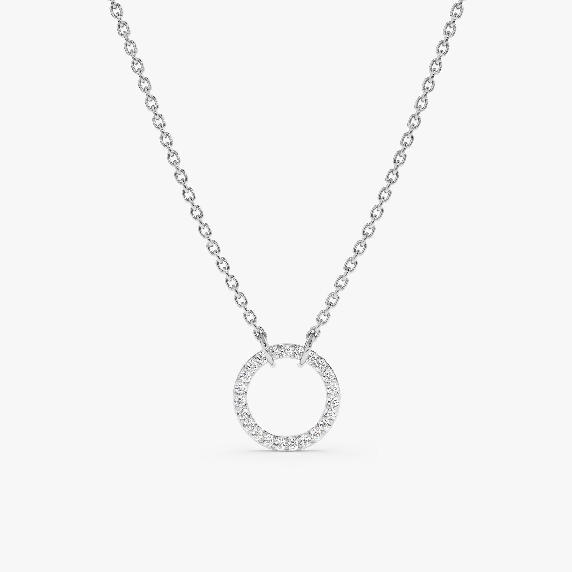 1.0 CT Round Bezel Solitaire Lab Grown Diamond Necklace