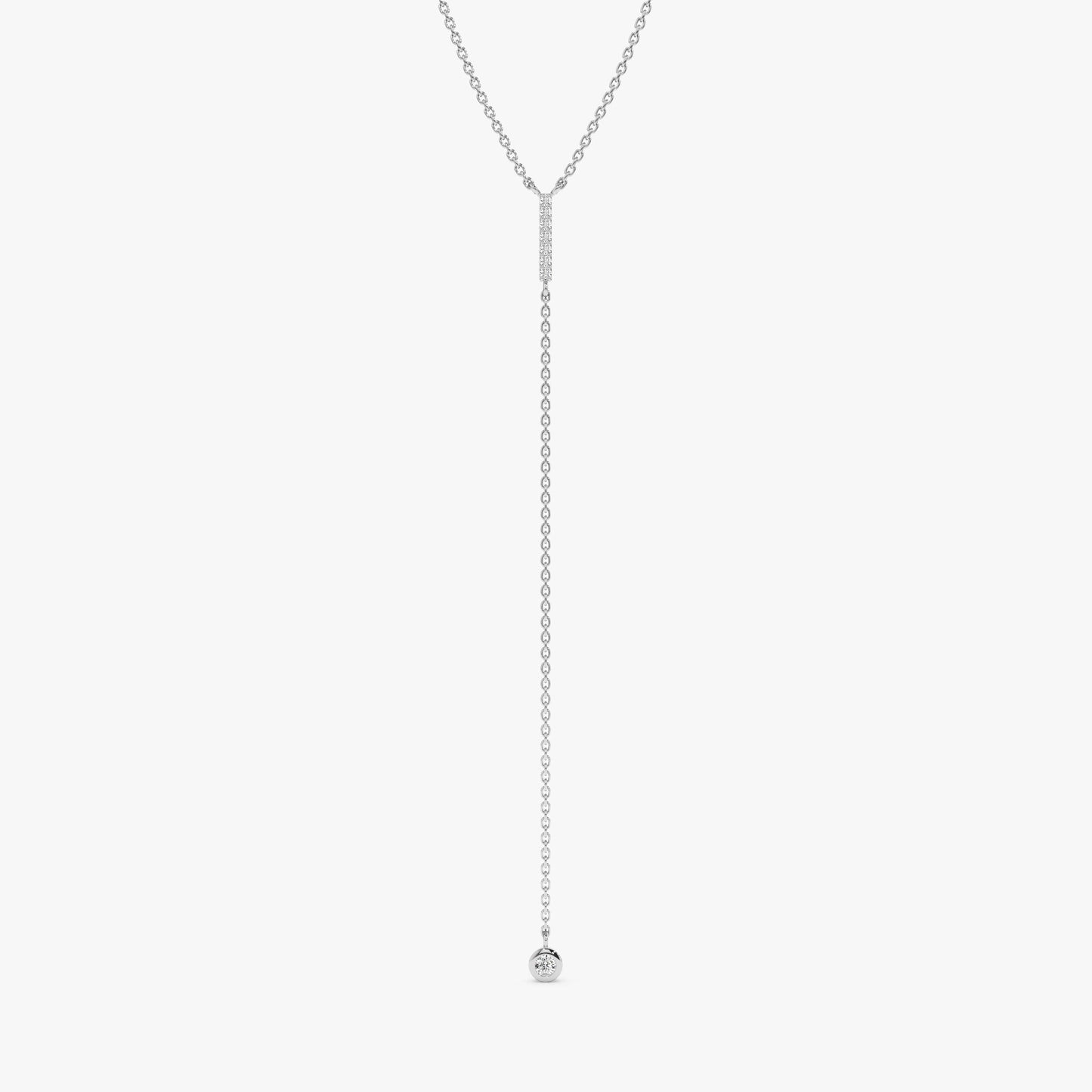 1.0 CT Round Bezel Solitaire Lab Grown Diamond Necklace