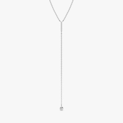 1.0 CT Round Bezel Solitaire Lab Grown Diamond Necklace