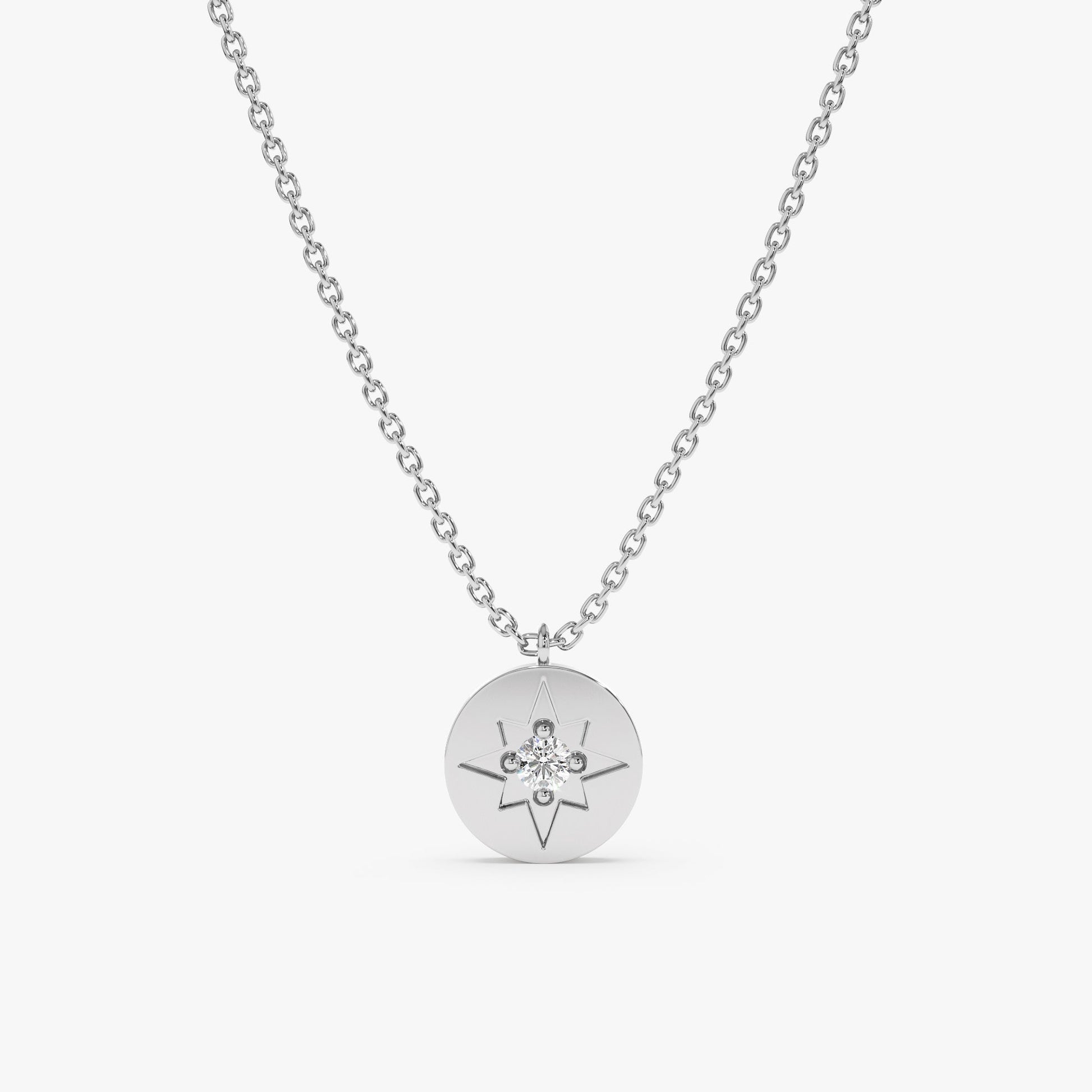 1.0 CT Round Bezel Solitaire Lab Grown Diamond Necklace