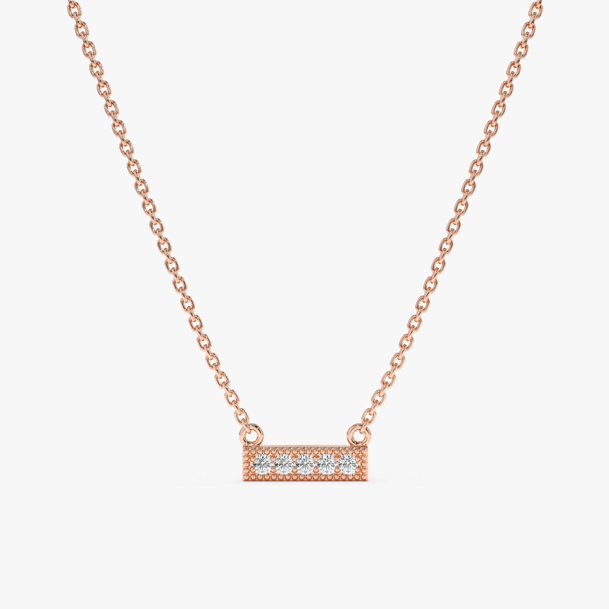 1.0 CT Round Bezel Solitaire Lab Grown Diamond Necklace