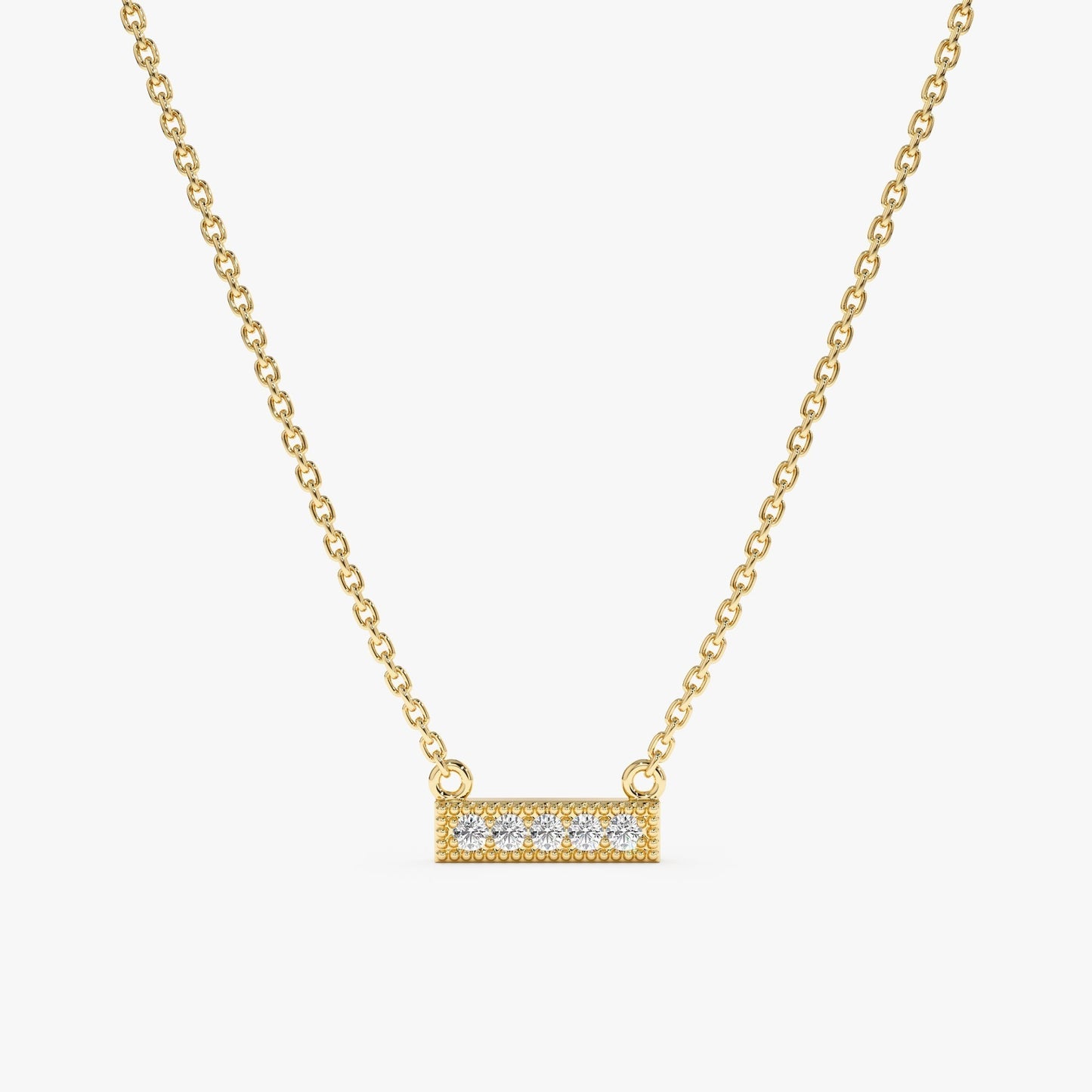 1.0 CT Round Bezel Solitaire Lab Grown Diamond Necklace