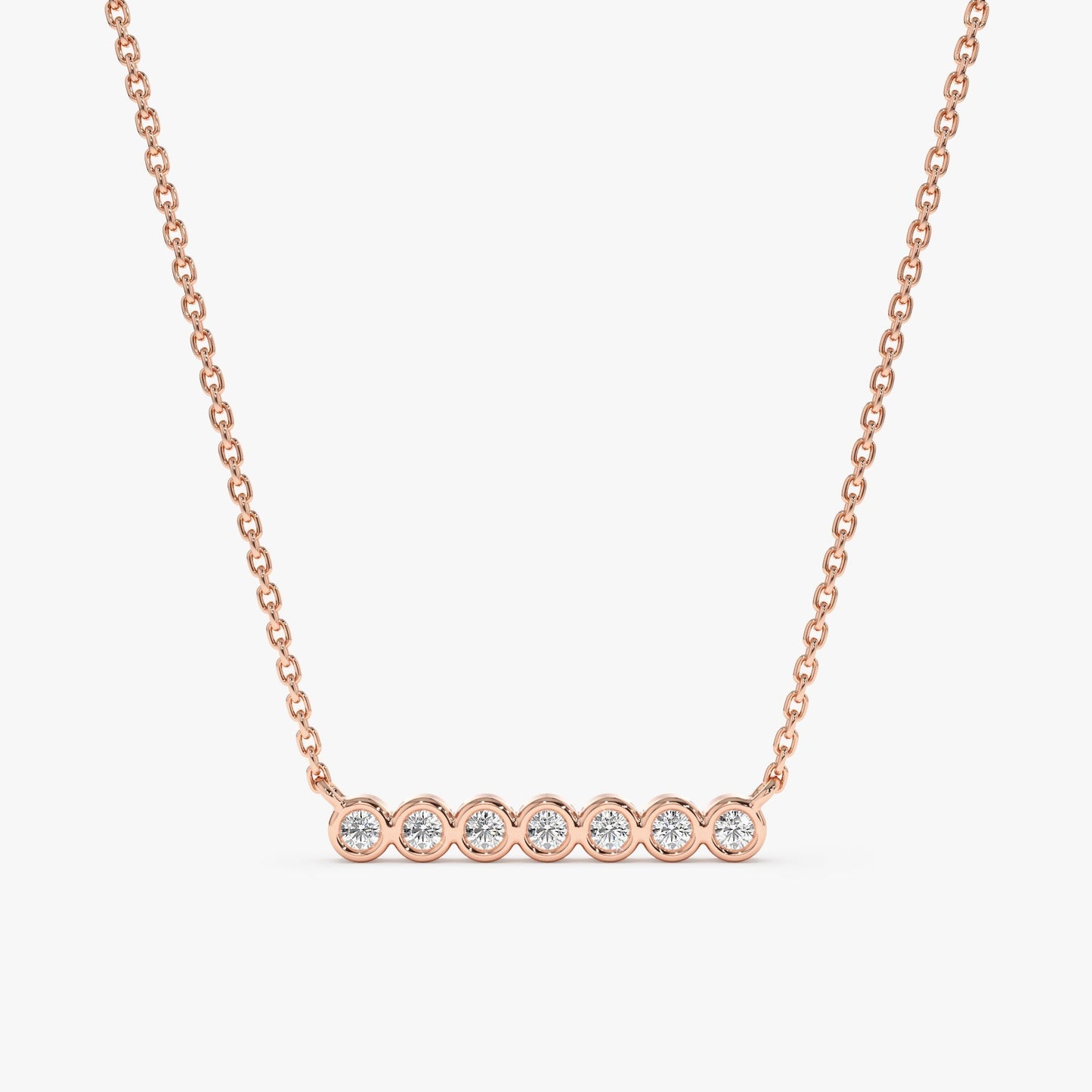 1.0 CT Round Bezel Solitaire Lab Grown Diamond Necklace