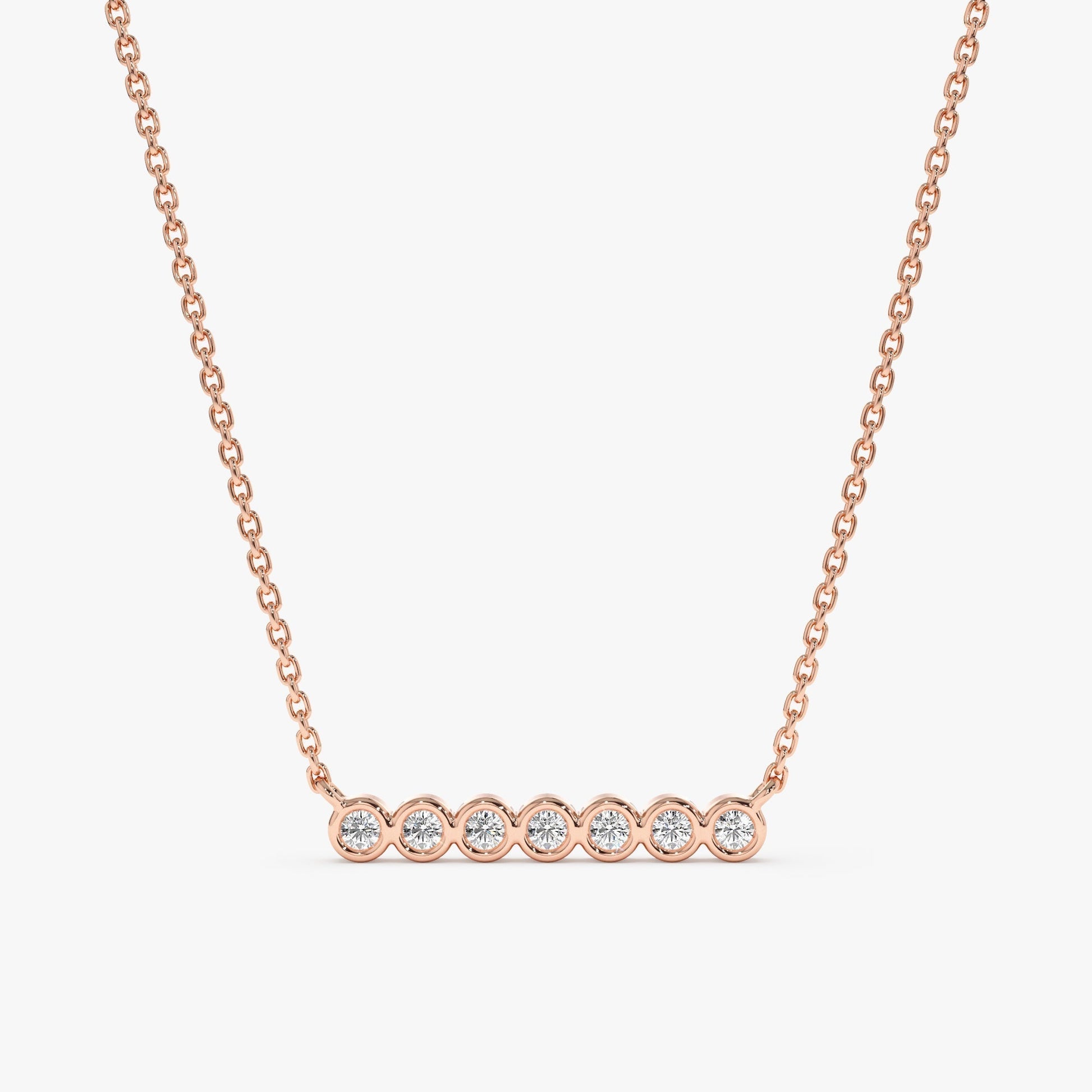 1.0 CT Round Bezel Solitaire Lab Grown Diamond Necklace