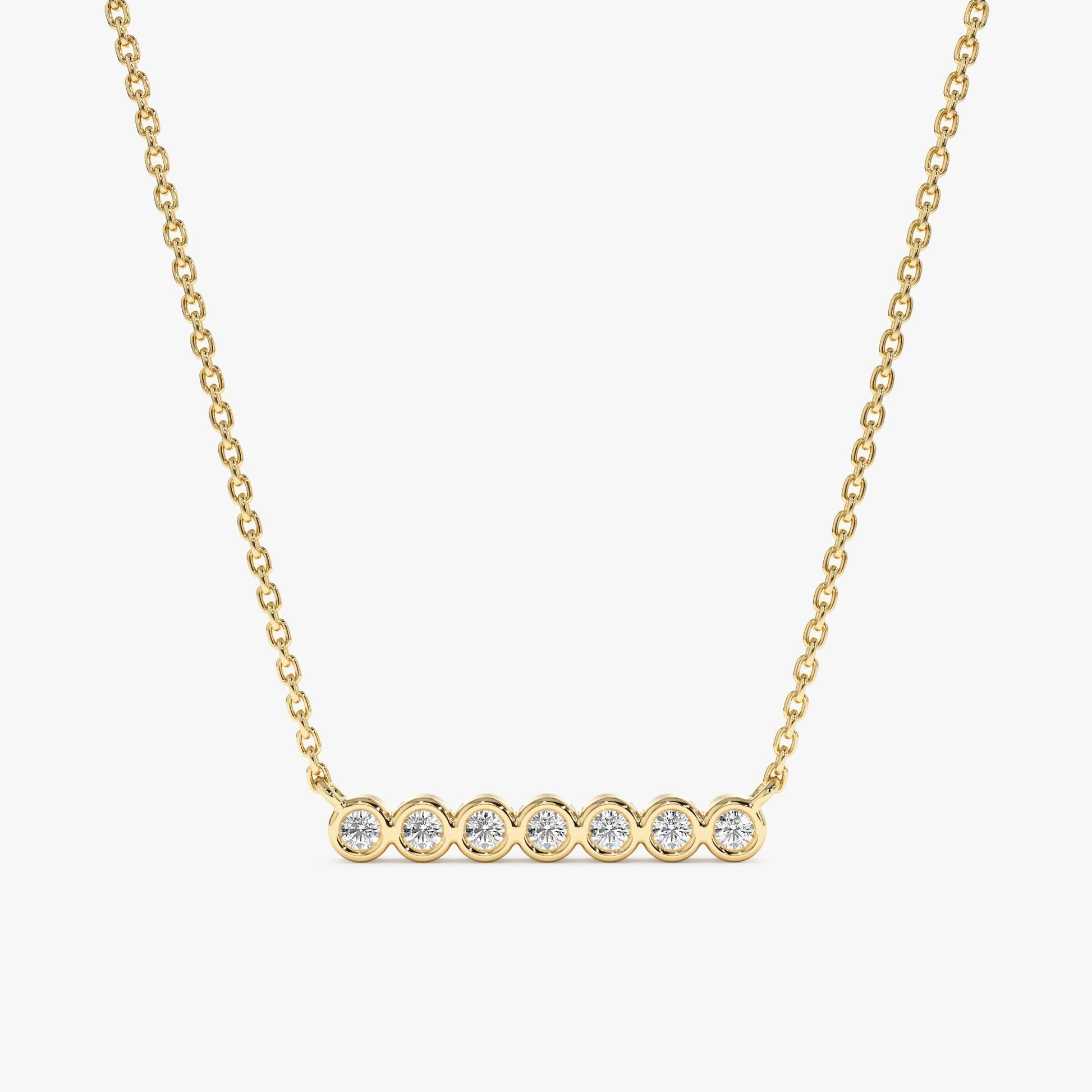 1.0 CT Round Bezel Solitaire Lab Grown Diamond Necklace