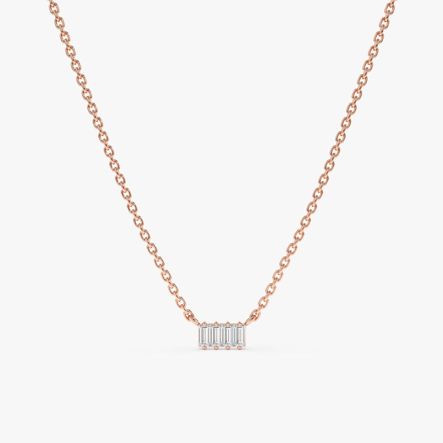 1.0 CT Round Bezel Solitaire Lab Grown Diamond Necklace