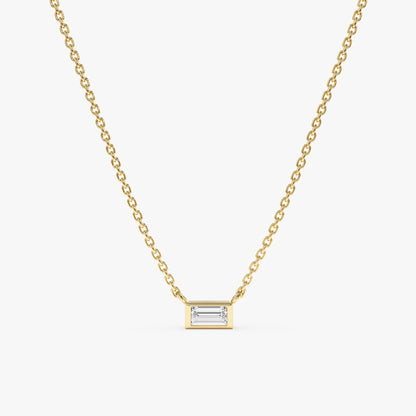 1.0 CT Round Bezel Solitaire Lab Grown Diamond Necklace
