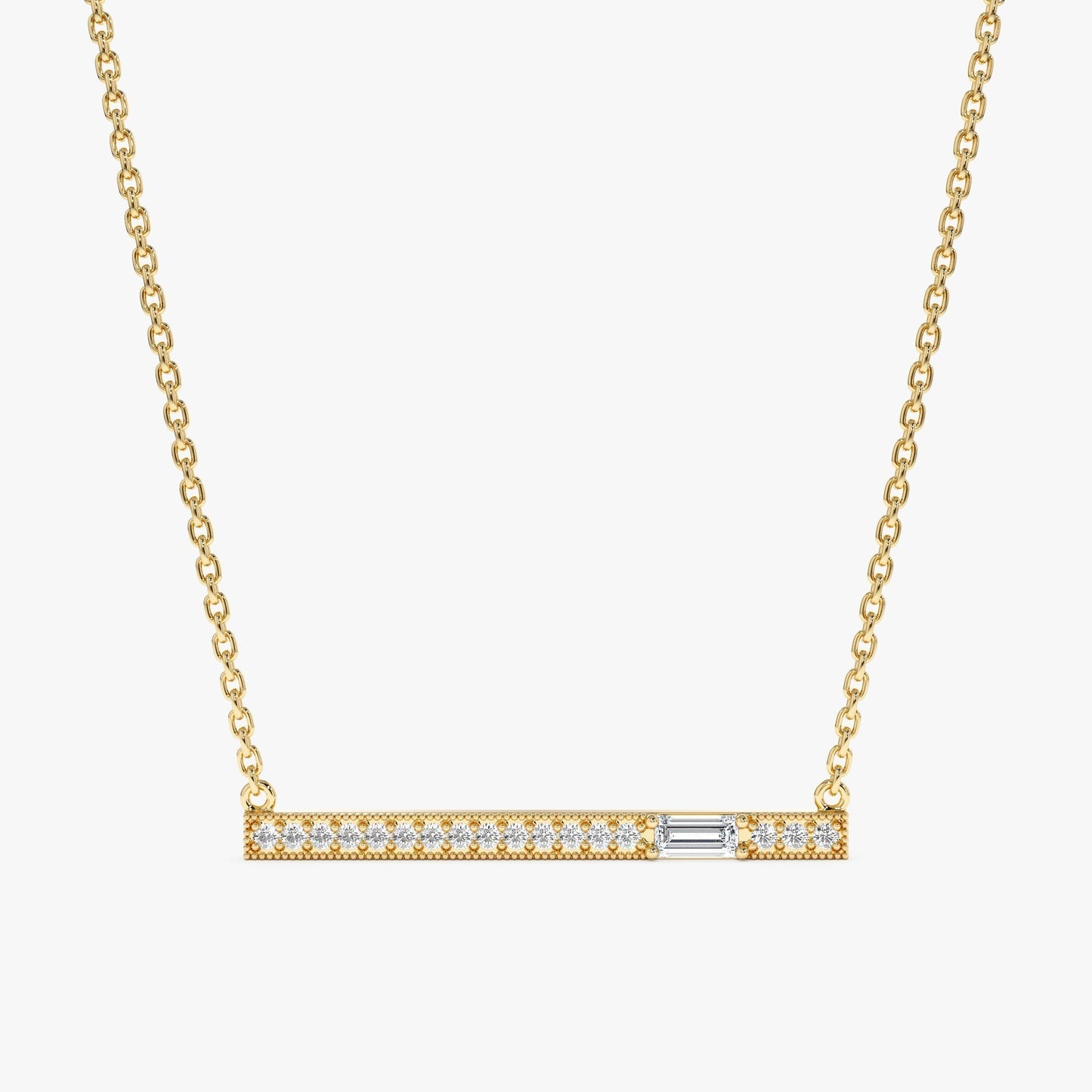 1.0 CT Round Bezel Solitaire Lab Grown Diamond Necklace
