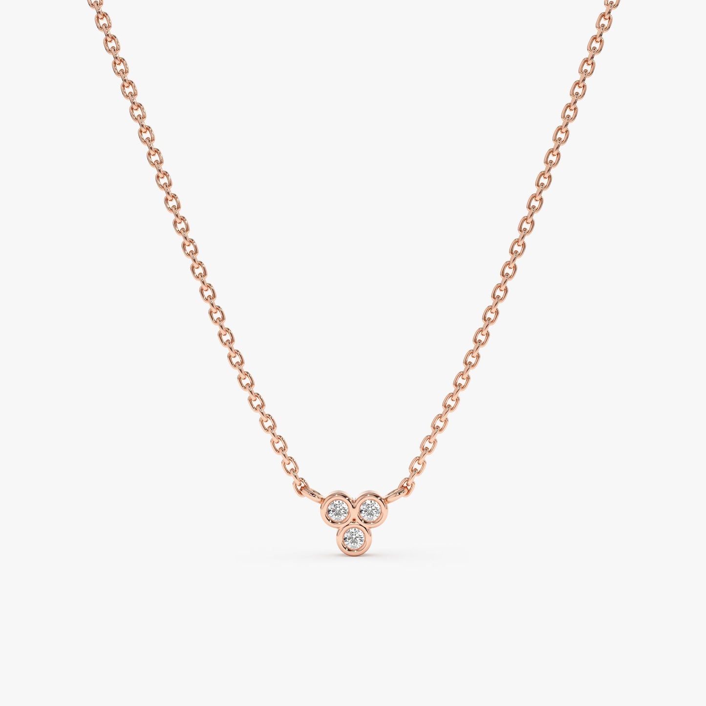 1.0 CT Round Bezel Solitaire Lab Grown Diamond Necklace