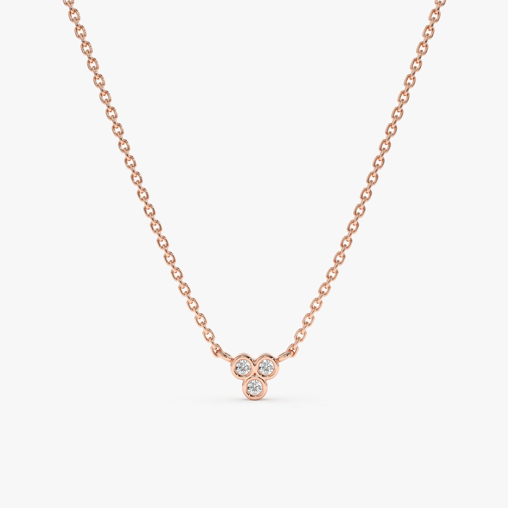 1.0 CT Round Bezel Solitaire Lab Grown Diamond Necklace