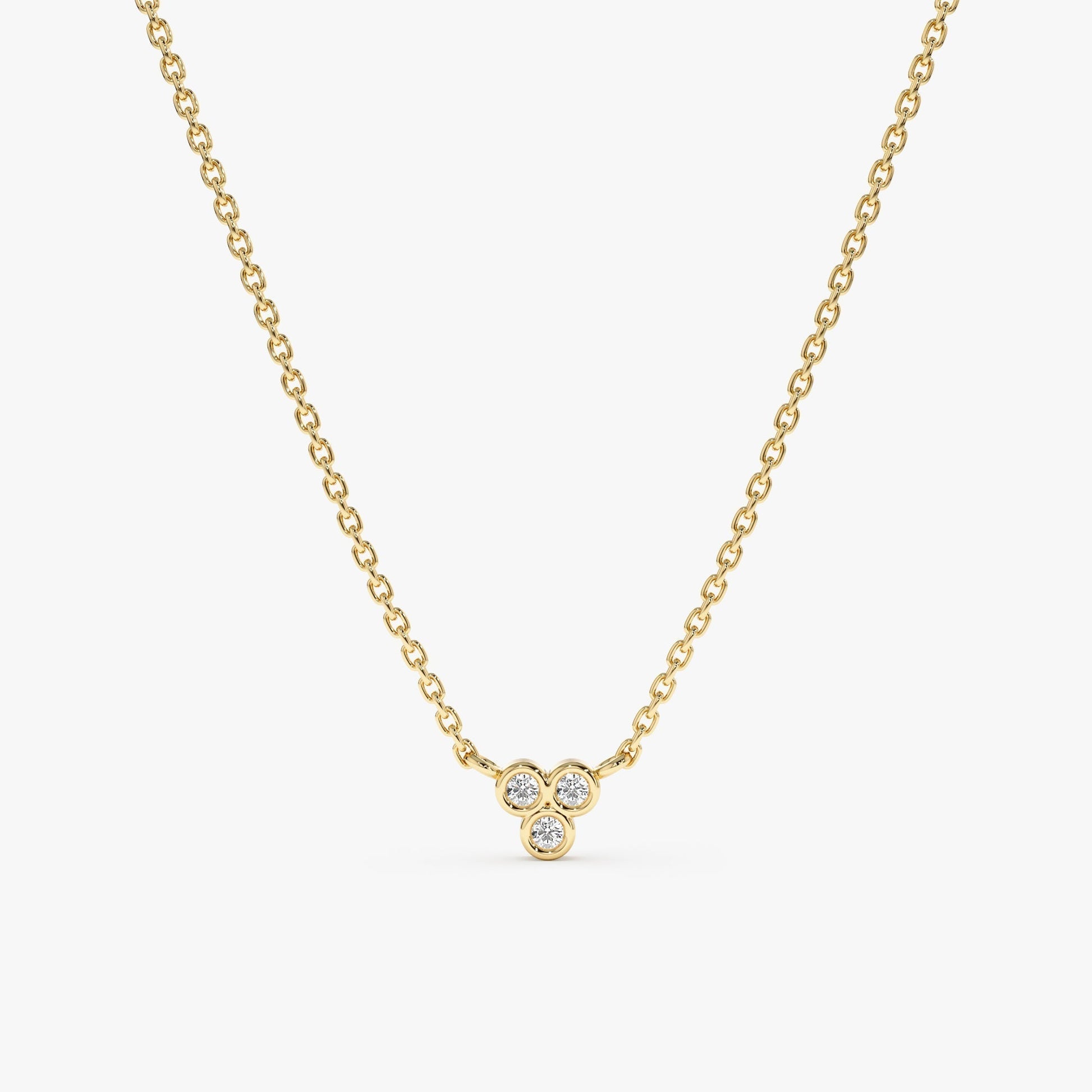 1.0 CT Round Bezel Solitaire Lab Grown Diamond Necklace