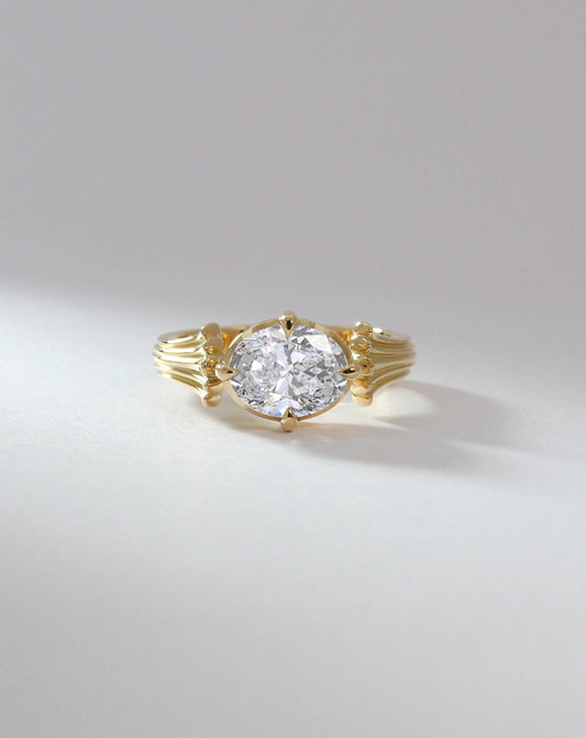 Emerald Pave Engagement Ring – 1 CT Lab Grown Diamond
