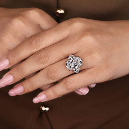 Cushion Hidden Halo Lab Grown Diamond Engagement Ring