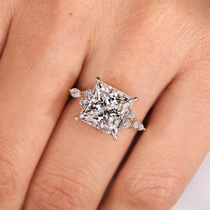 Cushion Hidden Halo Lab Grown Diamond Engagement Ring