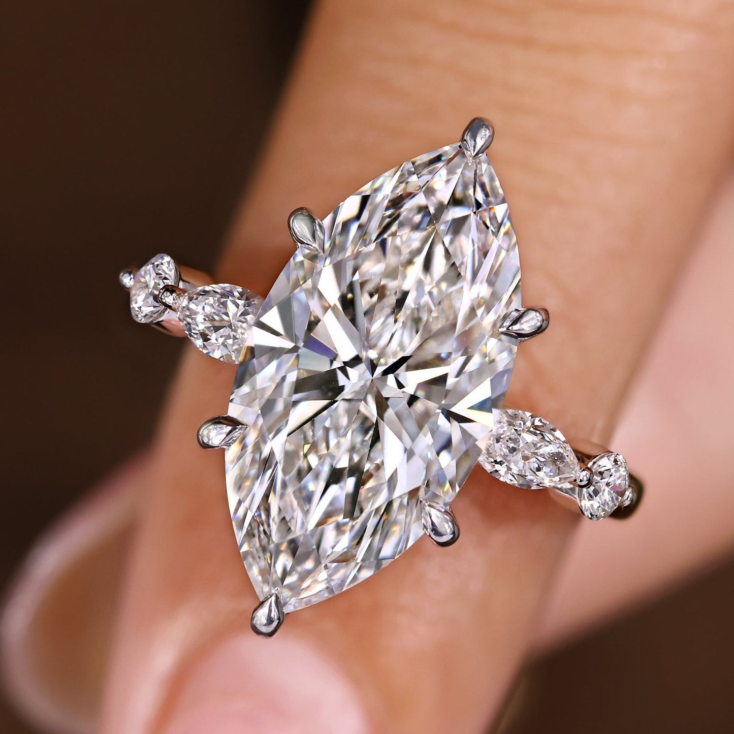 Cushion Hidden Halo Lab Grown Diamond Engagement Ring