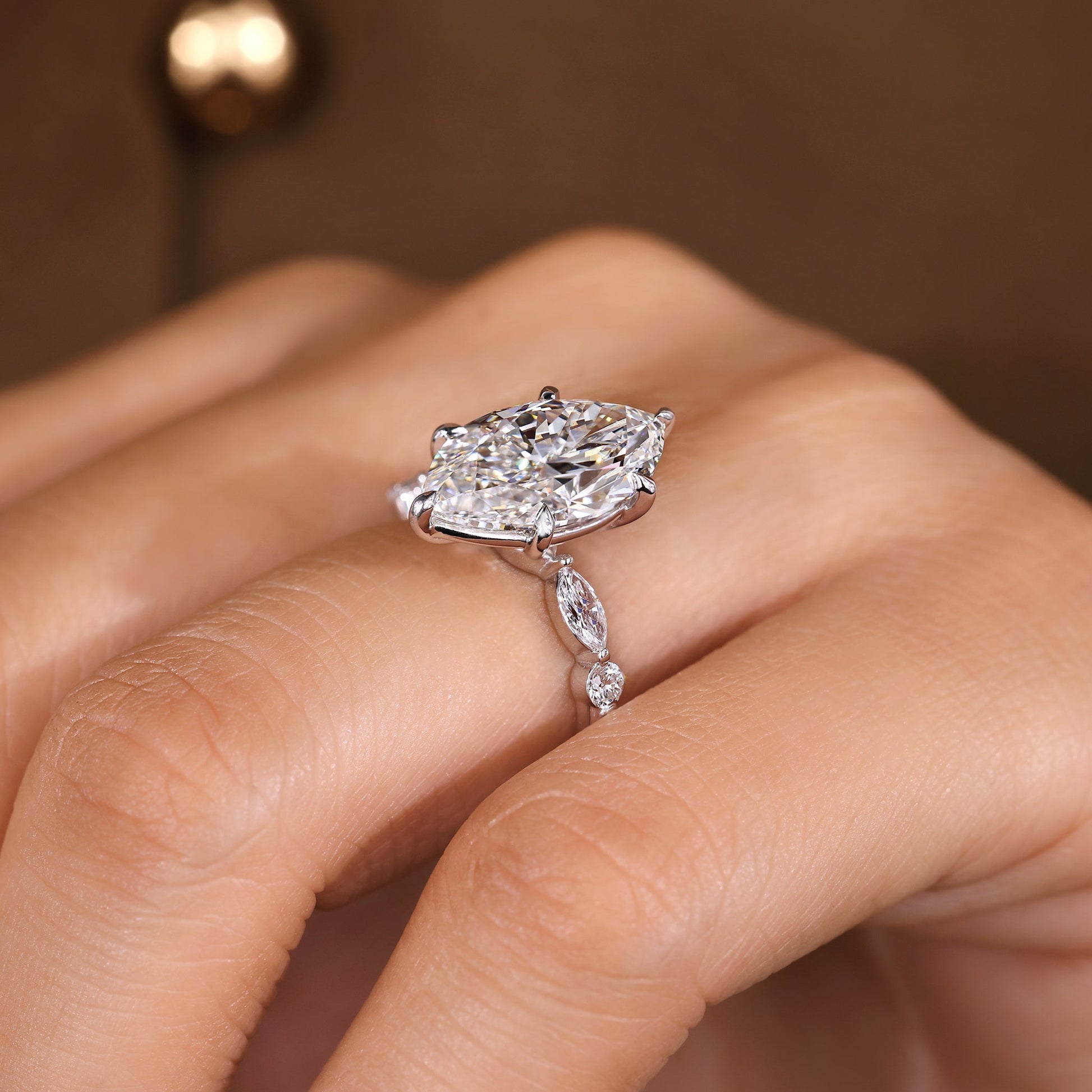 Cushion Hidden Halo Lab Grown Diamond Engagement Ring