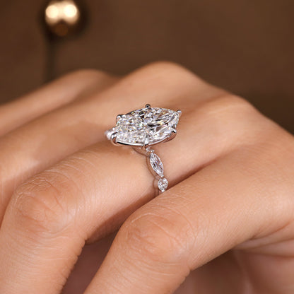 Cushion Hidden Halo Lab Grown Diamond Engagement Ring