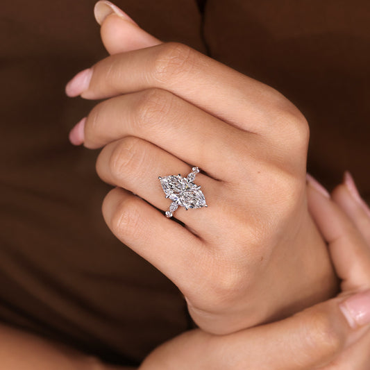 Cushion Hidden Halo Lab Grown Diamond Engagement Ring