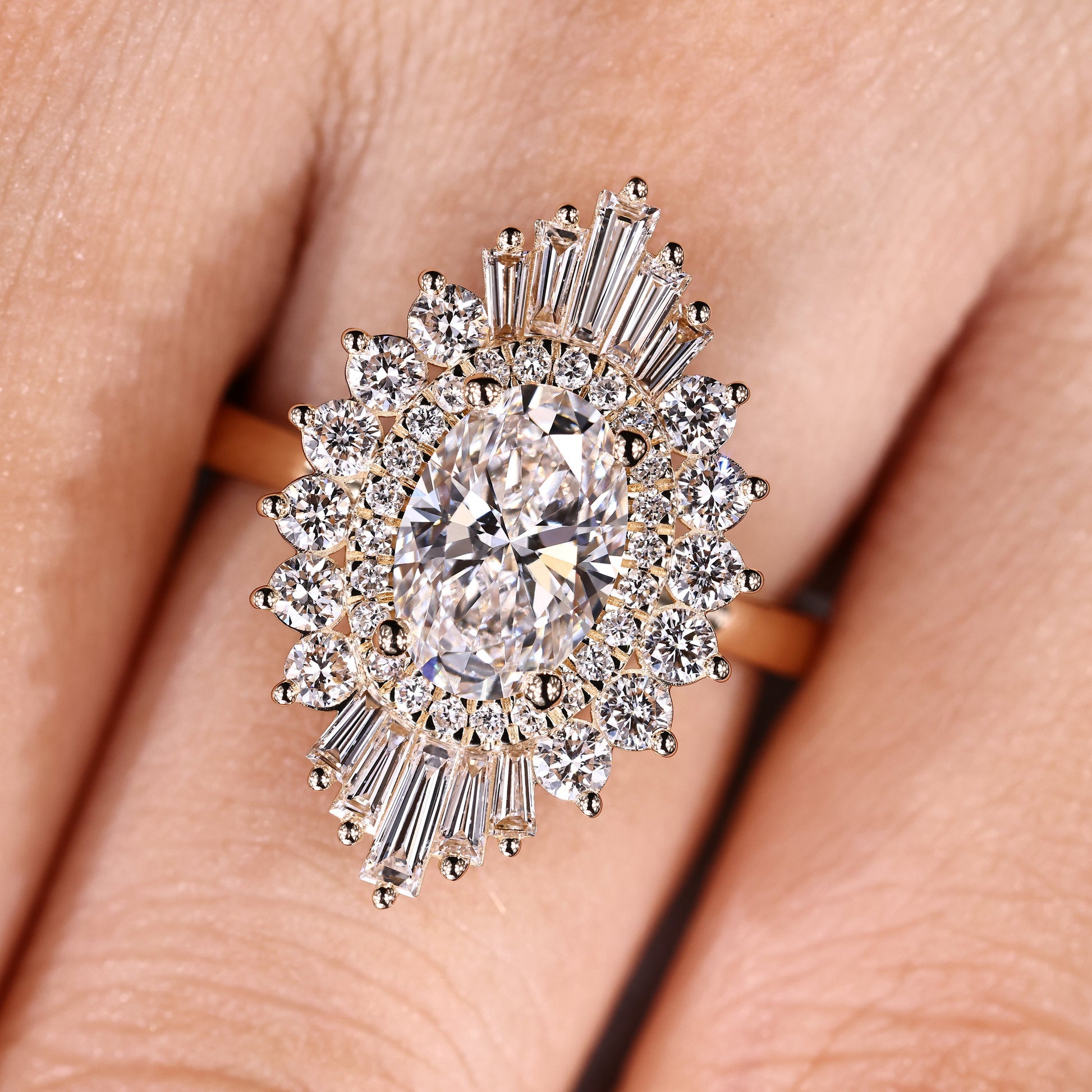 Cushion Hidden Halo Lab Grown Diamond Engagement Ring