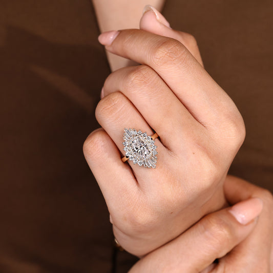 Cushion Hidden Halo Lab Grown Diamond Engagement Ring