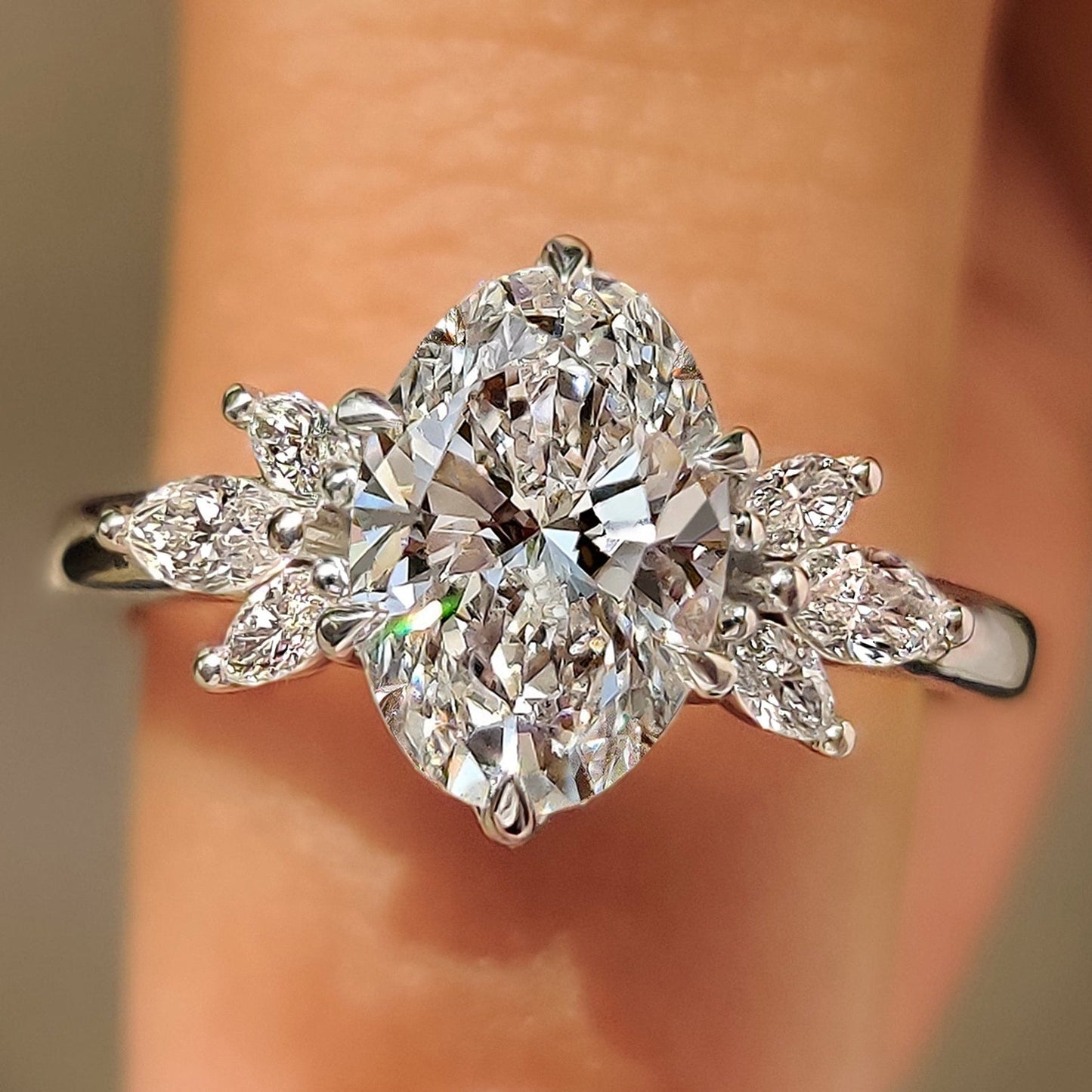 Cushion Hidden Halo Lab Grown Diamond Engagement Ring