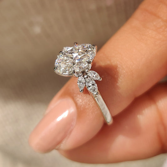 Cushion Hidden Halo Lab Grown Diamond Engagement Ring