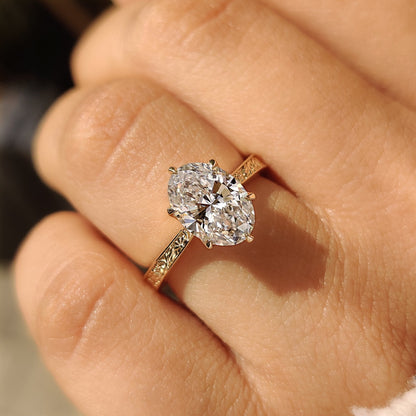 Cushion Hidden Halo Lab Grown Diamond Engagement Ring