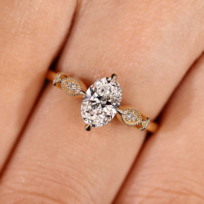 Cushion Hidden Halo Lab Grown Diamond Engagement Ring