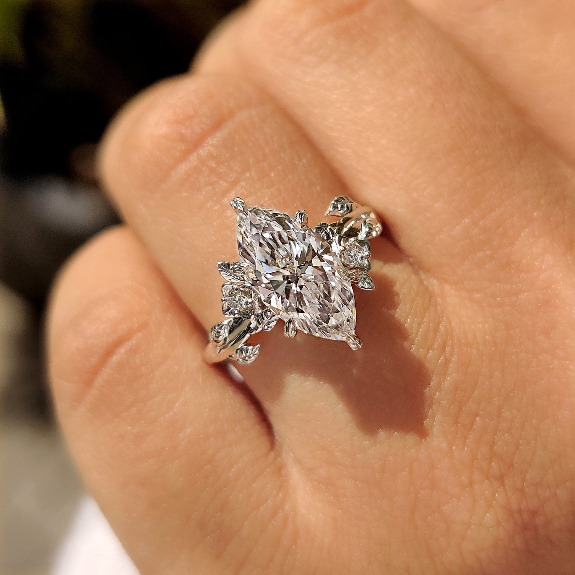 Cushion Hidden Halo Lab Grown Diamond Engagement Ring