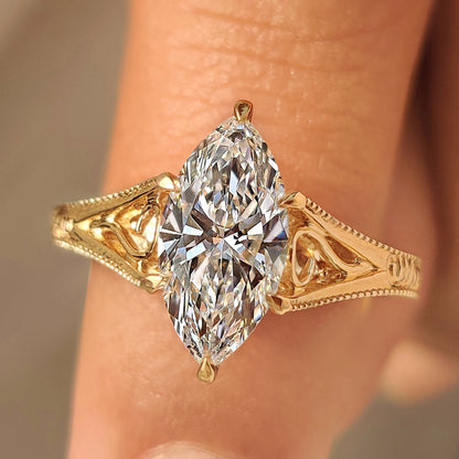 Cushion Hidden Halo Lab Grown Diamond Engagement Ring