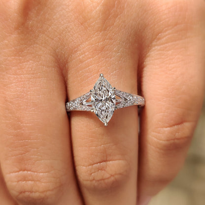 Cushion Hidden Halo Lab Grown Diamond Engagement Ring