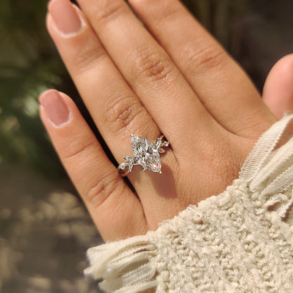 Cushion Hidden Halo Lab Grown Diamond Engagement Ring