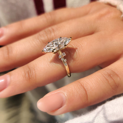 Cushion Hidden Halo Lab Grown Diamond Engagement Ring