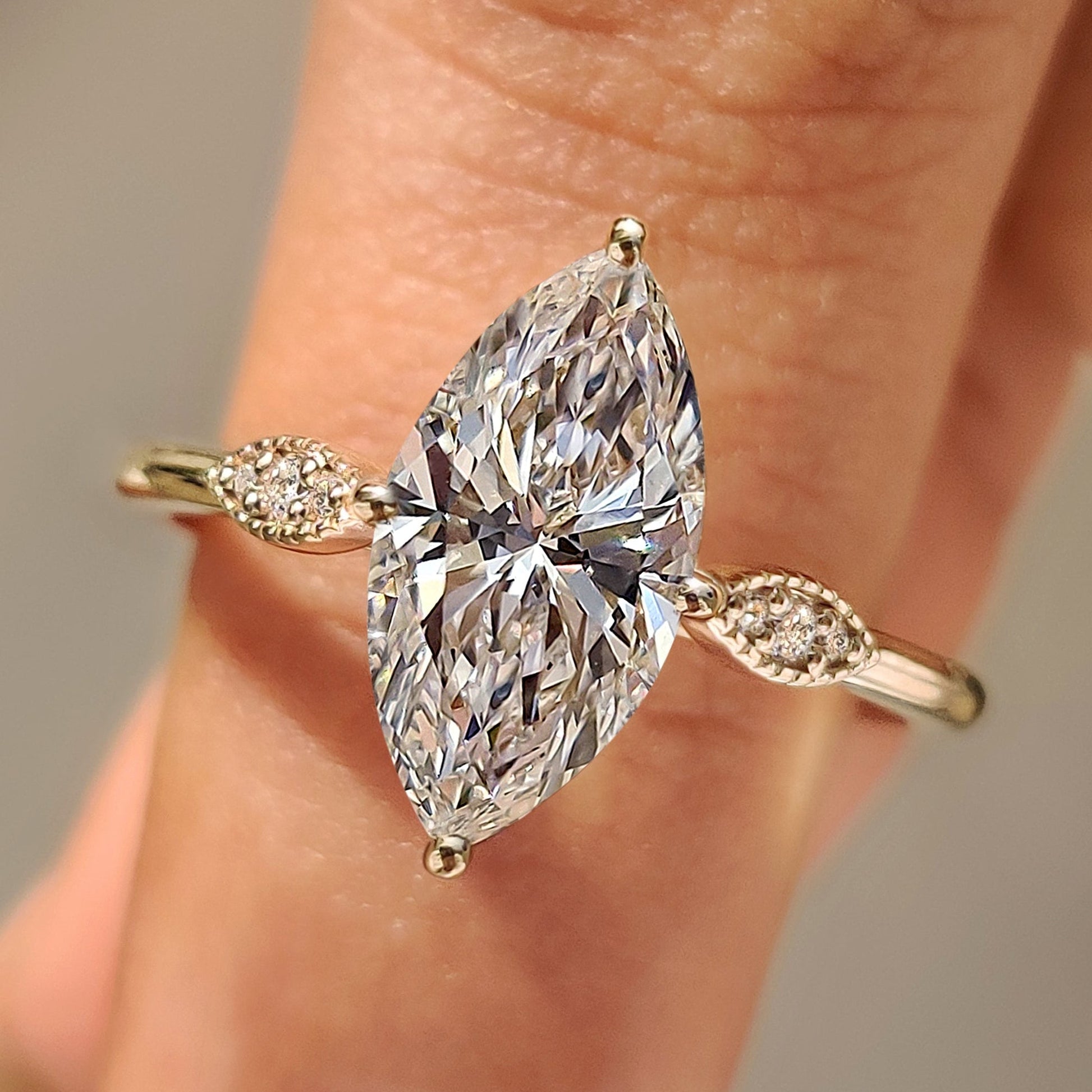 Cushion Hidden Halo Lab Grown Diamond Engagement Ring