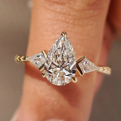 Cushion Hidden Halo Lab Grown Diamond Engagement Ring