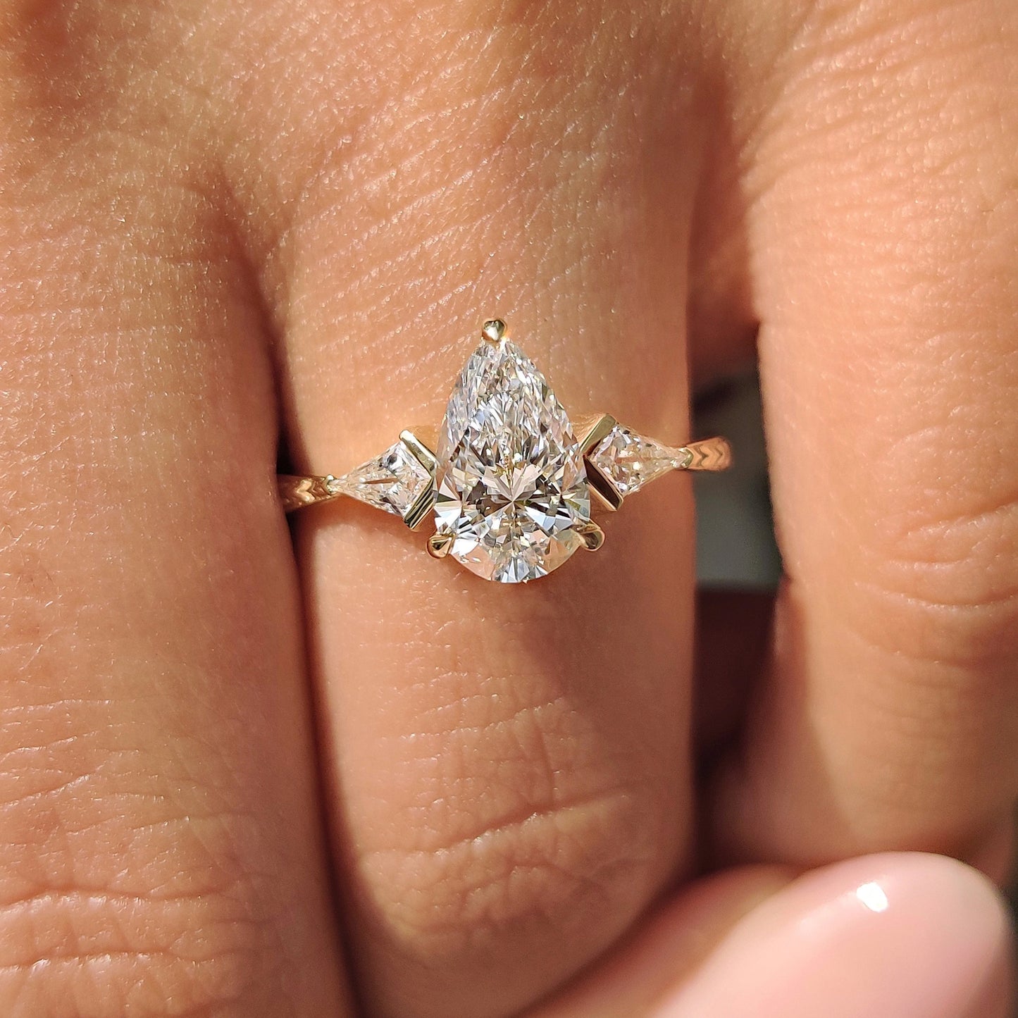 Cushion Hidden Halo Lab Grown Diamond Engagement Ring