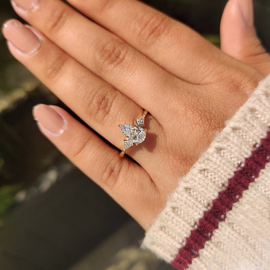 Cushion Hidden Halo Lab Grown Diamond Engagement Ring