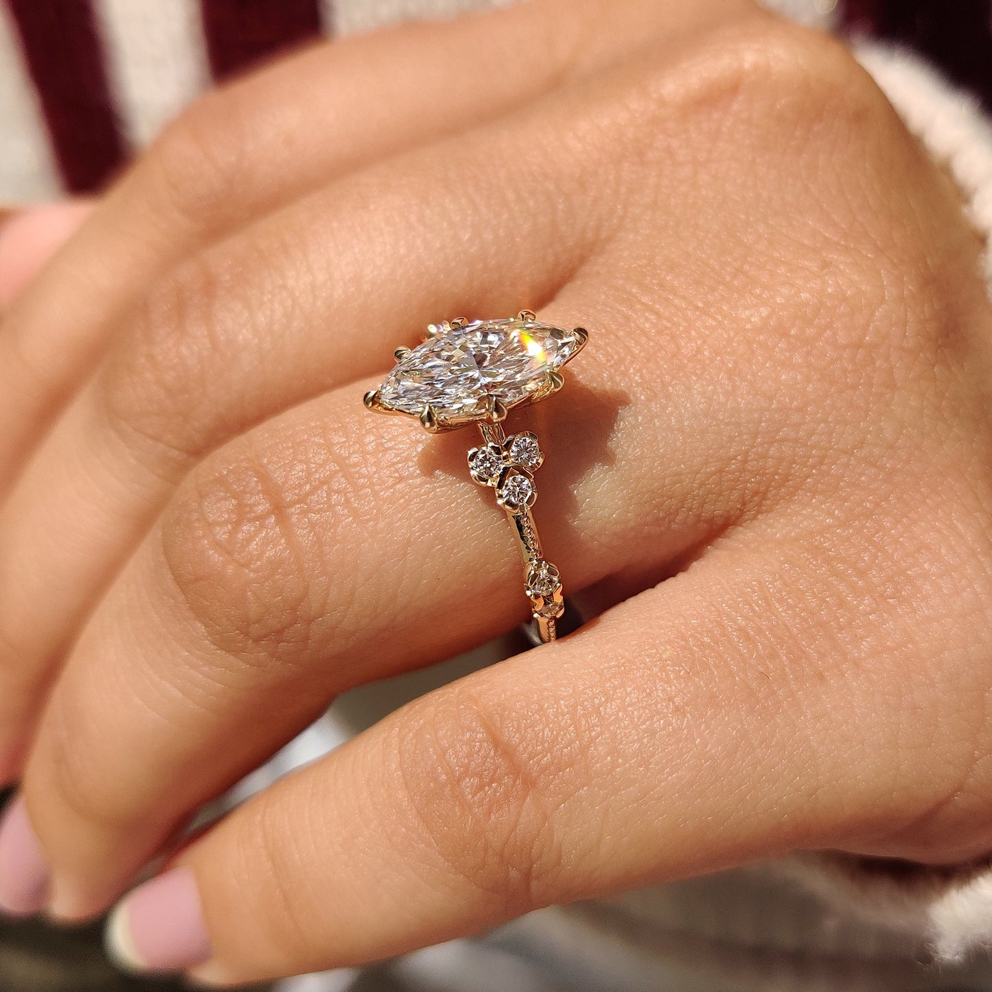 Cushion Hidden Halo Lab Grown Diamond Engagement Ring
