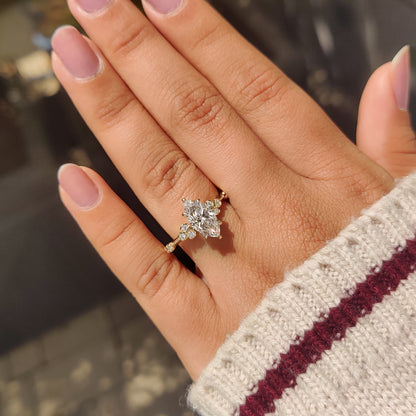 Cushion Hidden Halo Lab Grown Diamond Engagement Ring