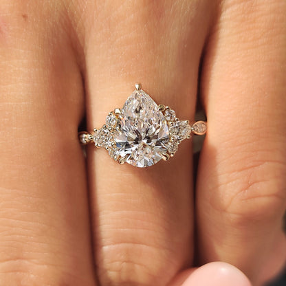 Cushion Hidden Halo Lab Grown Diamond Engagement Ring