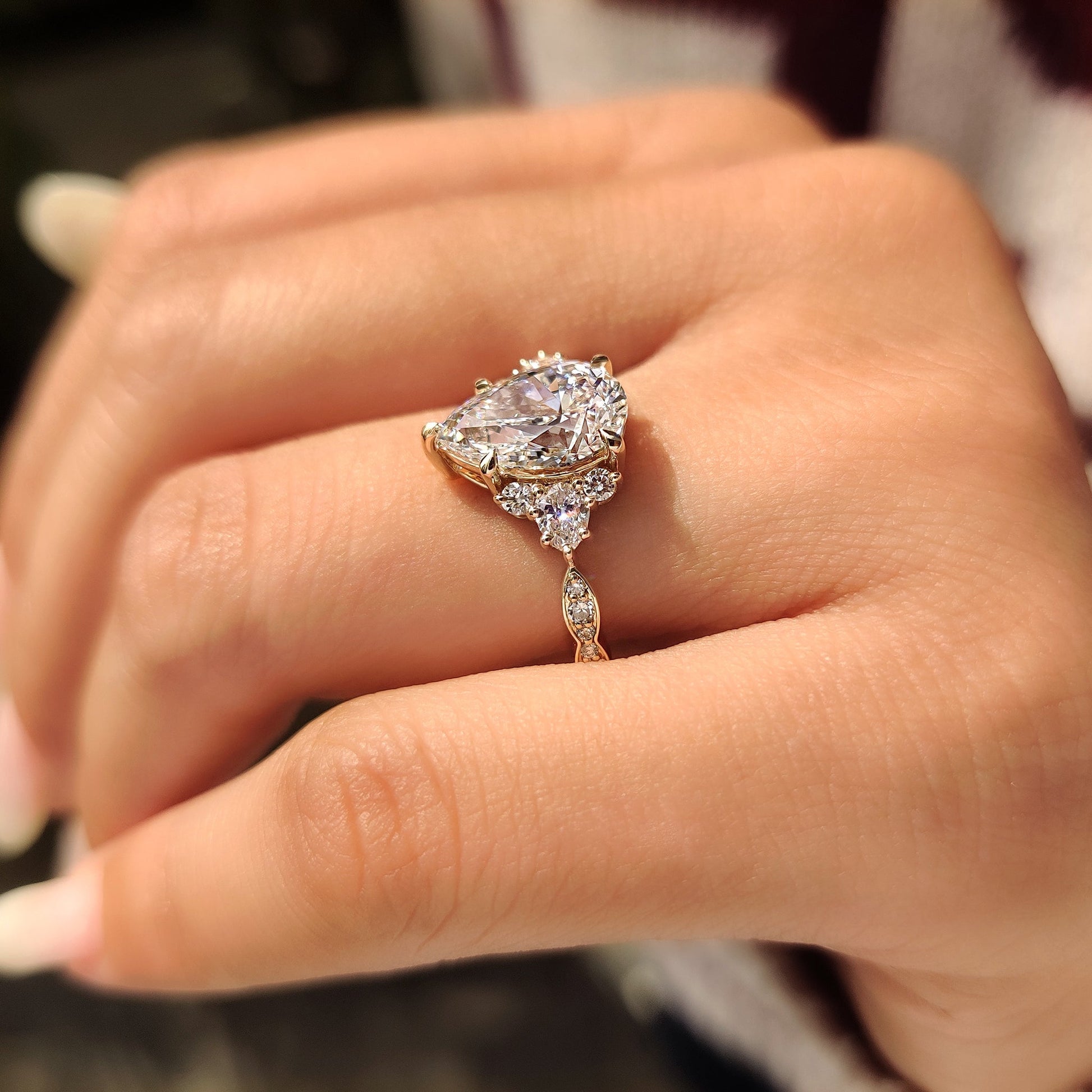 Cushion Hidden Halo Lab Grown Diamond Engagement Ring