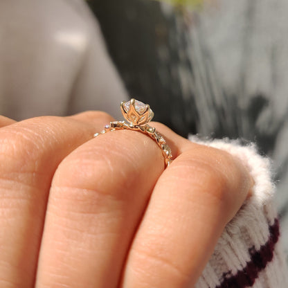 Cushion Hidden Halo Lab Grown Diamond Engagement Ring