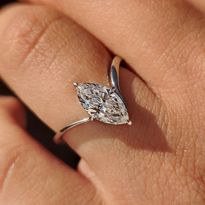Cushion Hidden Halo Lab Grown Diamond Engagement Ring